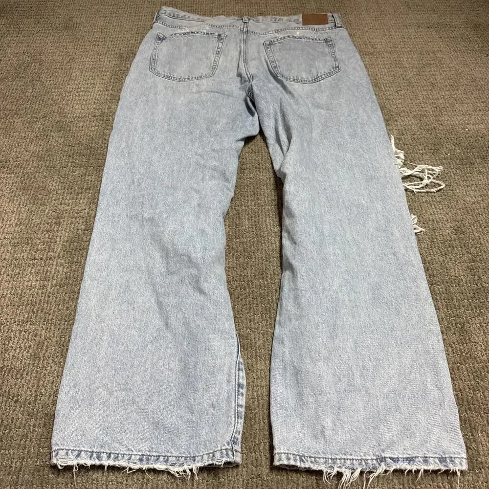 Aeropostale Jeans Low Rise Skater Blue Distressed 5 Button Fly Women’s Size 14 - Picture 11 of 12